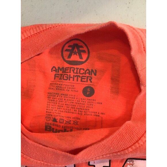AMERICAN FIGHTER- MEN'S SHORT SLEEVE FRONT & BACK GRAPHIC T-SHIRT SIZE SMALL - Picture 3 of 6